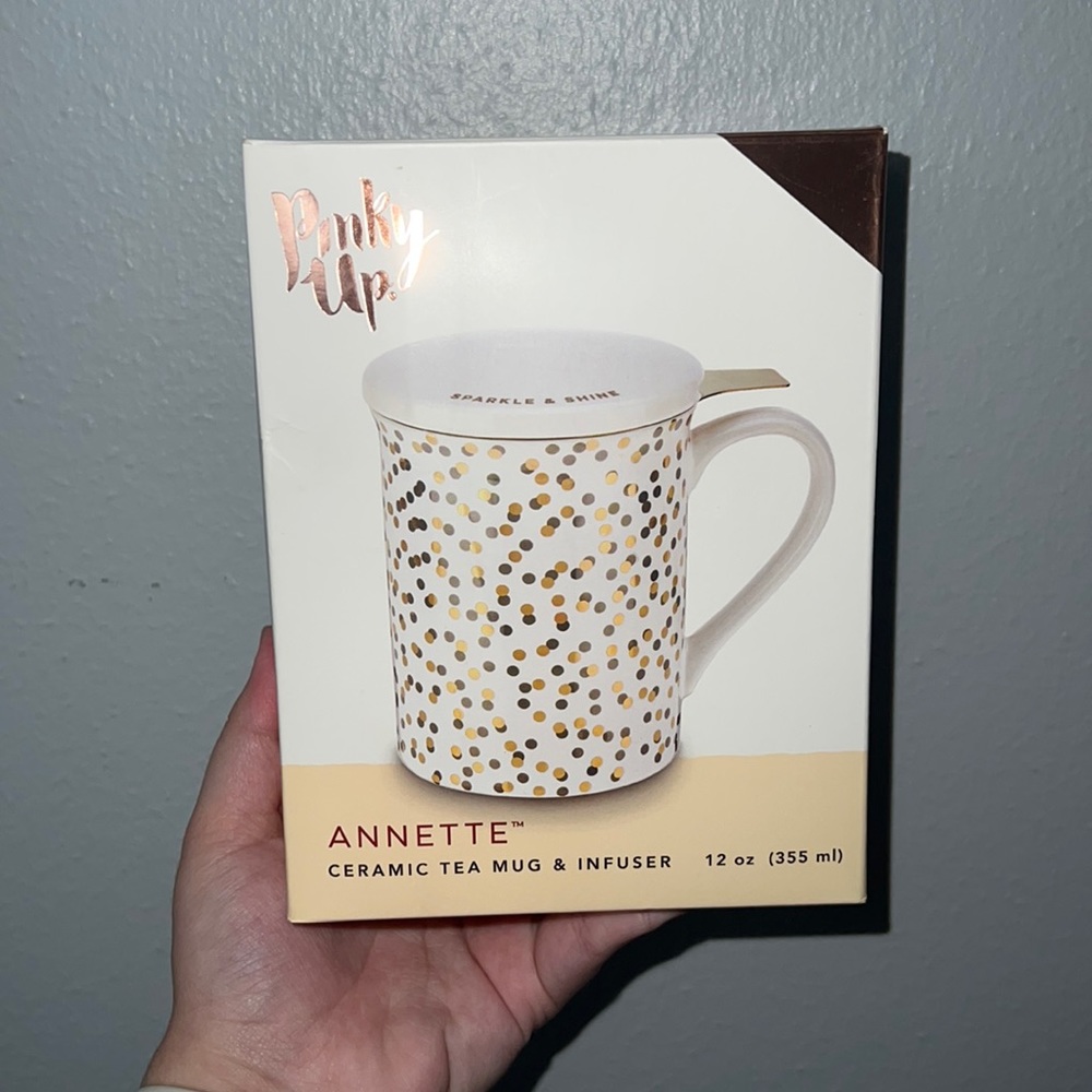 Pinky Up Annette Sparkle & Shine Ceramic Tea Mug and Infuser